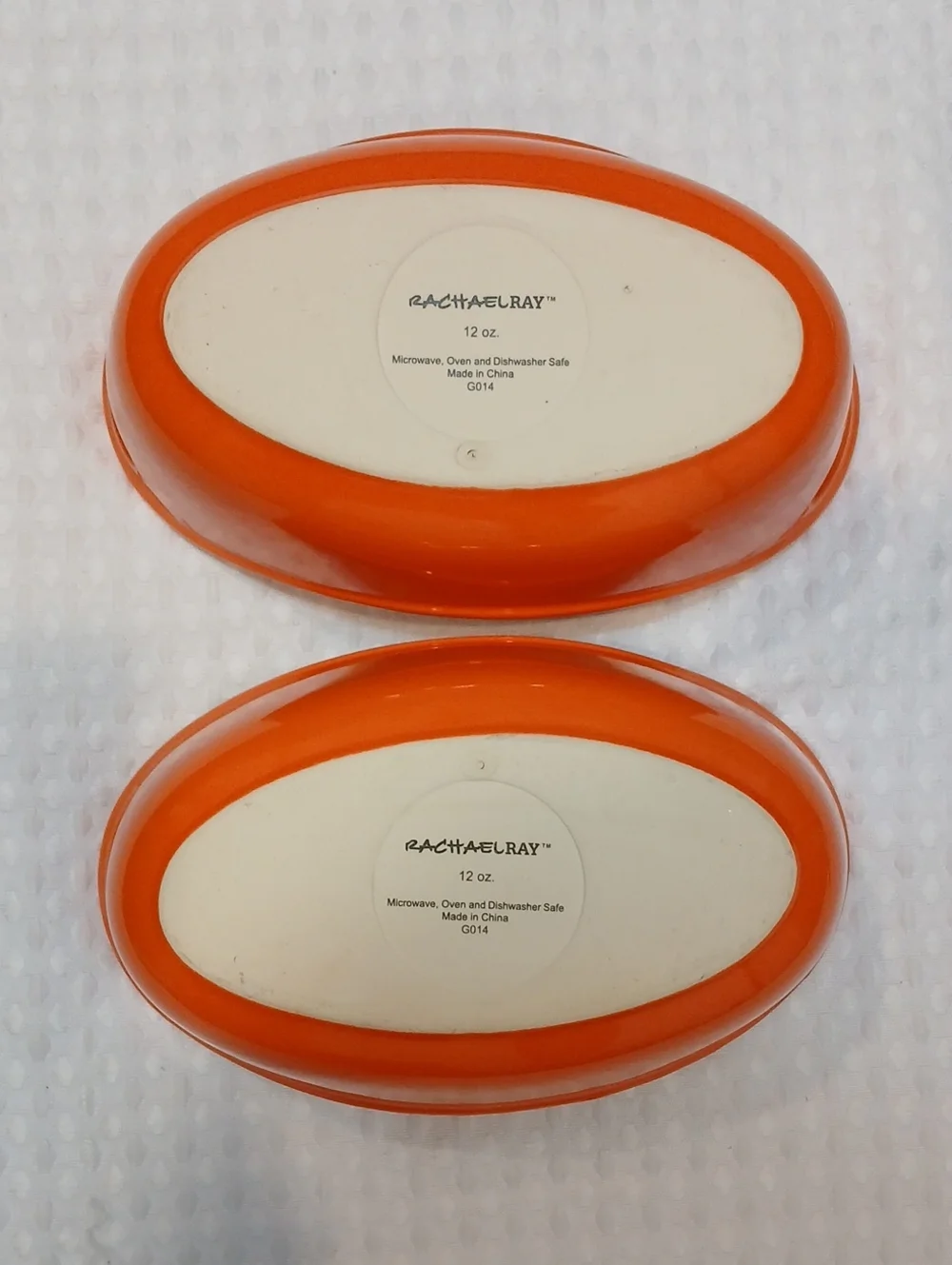 Rachel Ray Orange Ceramic Oval Serving Dishes - Set Of Two 12oz.